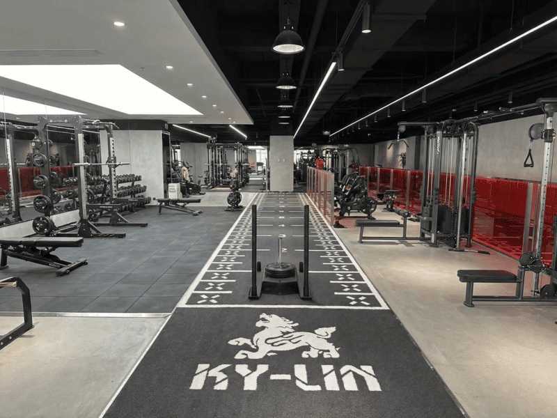 Professional athlete using liquid chalk away from gym turf area